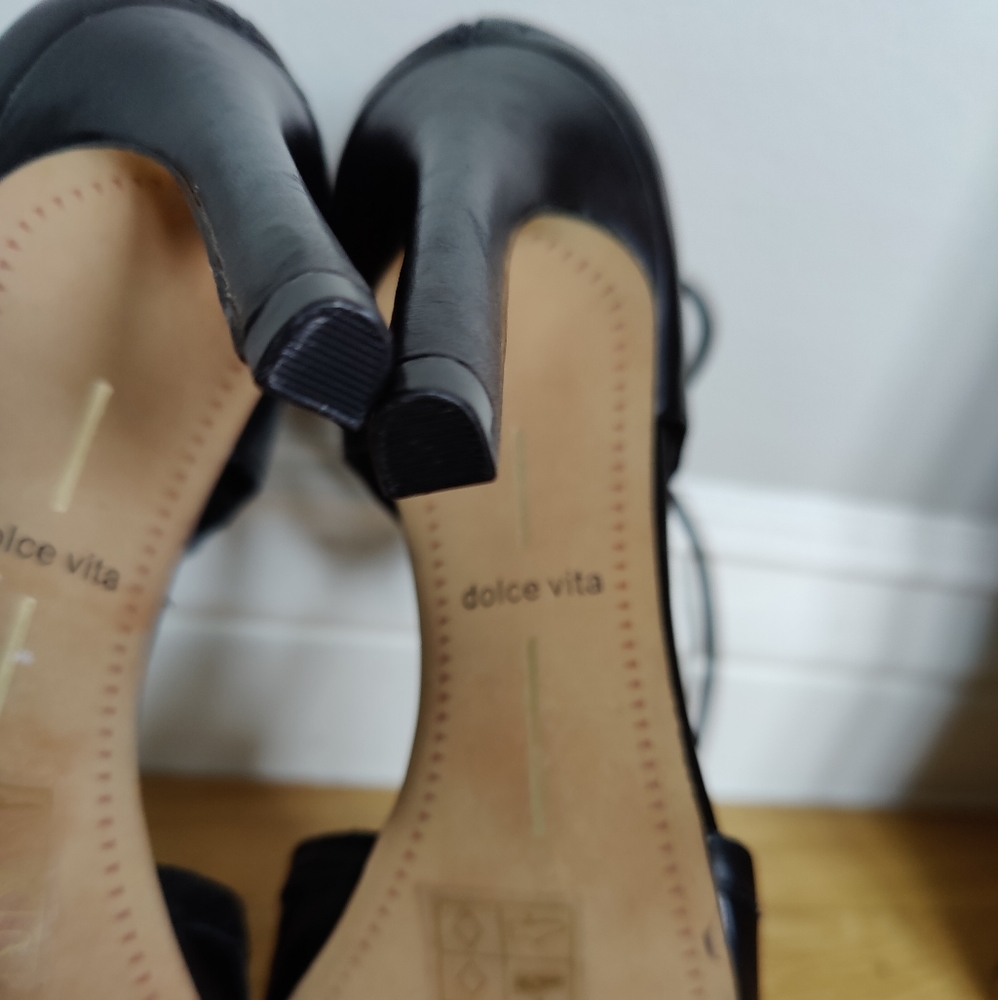 DOLCE VITA Leather Tie Heel Sandals | 7M - Picture 10 of 12